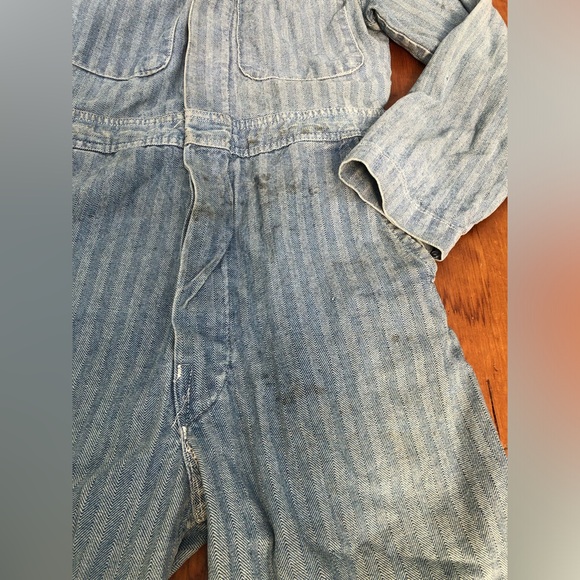 Vintage Herringbone cut off & embroidered coveralls - Picture 7 of 10